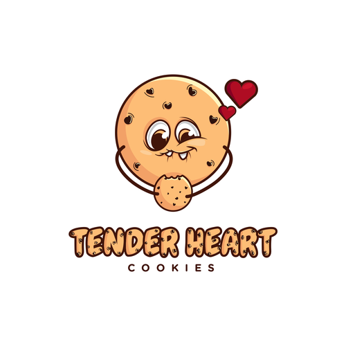 Bakery logo with the title 'Tender heart cookies'