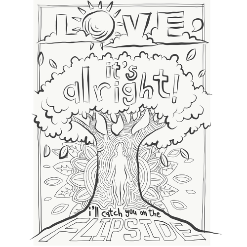 Coloring design with the title 'Yoga Coloring page'