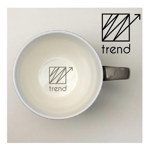 Linear design with the title 'Modern logo for a coffee shop'