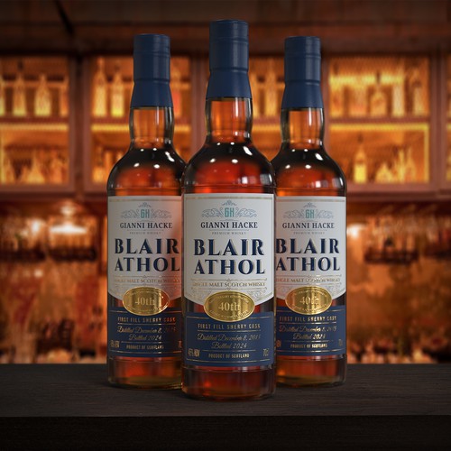 3D label with the title 'Whiskey label design'