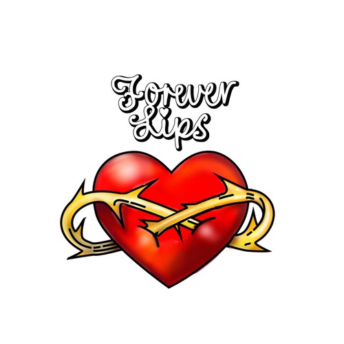 Heart illustration with the title 'Tattoo inspired logo'