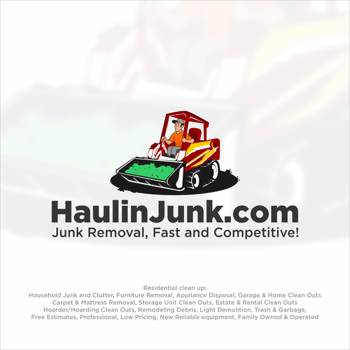 Bulldozer logo with the title 'Logo for haulinjunk.com'