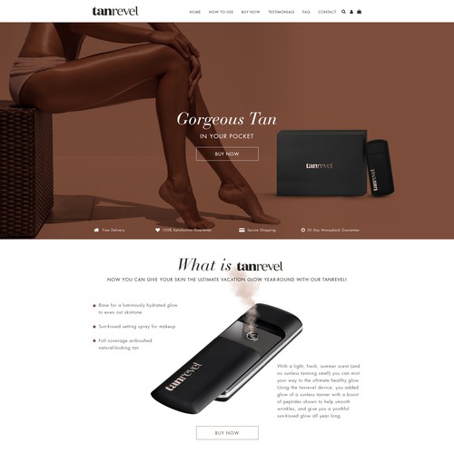 Organic website with the title 'TanRevel needs new powerful website'