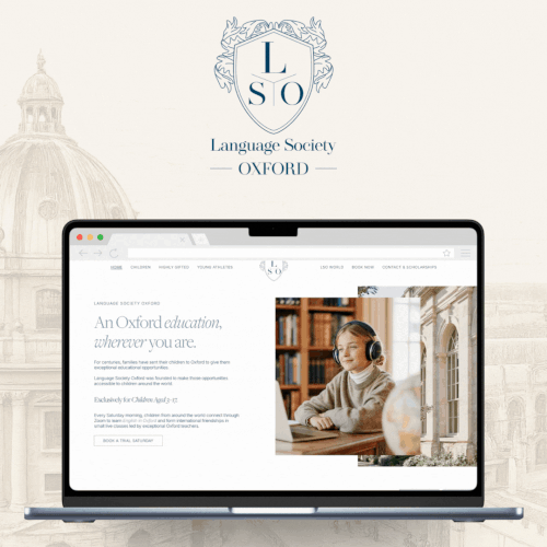 Design with the title 'Language Society Oxford Website'