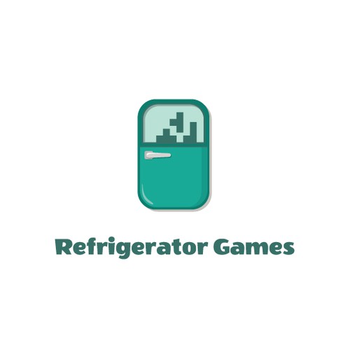 Video game logo with the title 'Refrigerator Games'