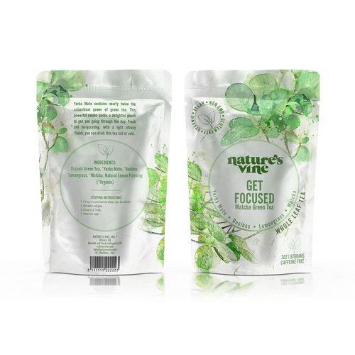 Flower label with the title 'Packaging Design'