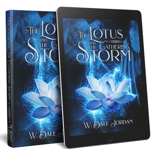 Lotus design with the title 'The Lotus and the Gathering Storm'