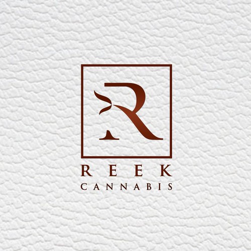 Cannabis leaf logo with the title 'Reek Cannabis logo'