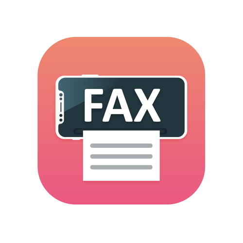 IPhone design with the title 'Icon design for FAX app'
