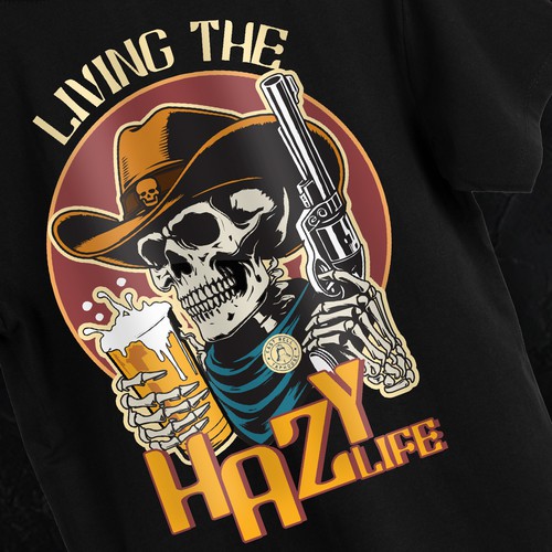 Beer illustration with the title 'T shirt Design Illustration'