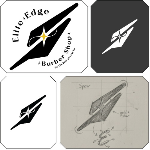 Meaningful logo with the title 'Elite Edge Barbershop Logo'