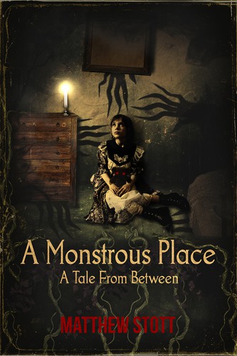 Spooky book cover with the title 'Book cover design for a spooky fairytale novel'
