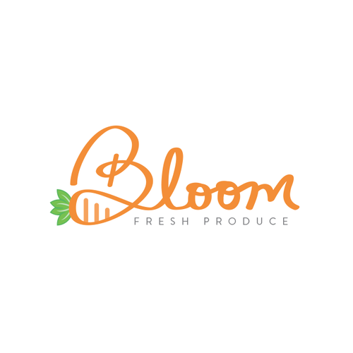 Carrot logo with the title 'Bloom logo concept'