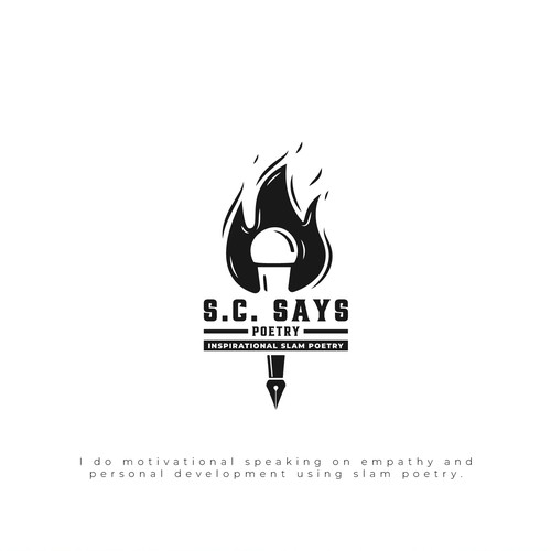 Speaker logo with the title 'Logo design for motivational speaker who uses slam poetry'