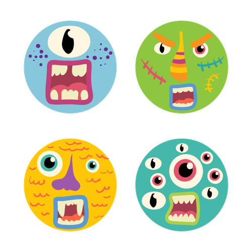 Monster artwork with the title 'Round monsters'