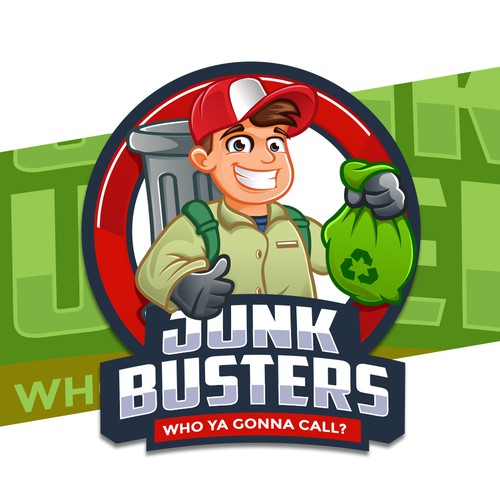 Cleaning company logo with the title 'Junk Busters'