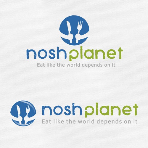 Planet logo with the title 'Nosh Planet - Eat Like The World Depends On It'