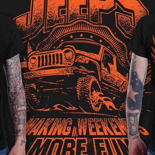 Distressed t-shirt with the title 'JEEP ADVENTURE OUTDOOR T SHIRT'