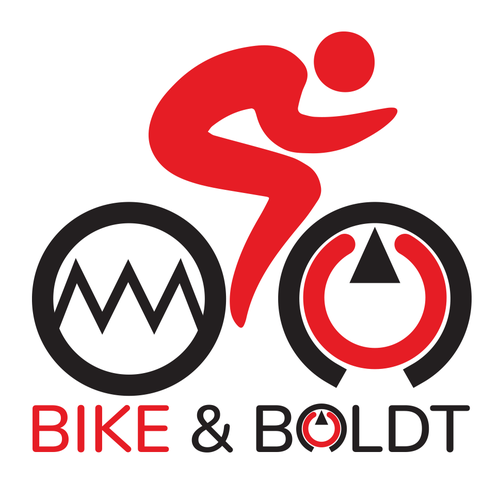 Two-tone design with the title 'BIKE & BOLDT'