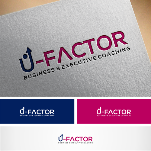 U logo with the title 'Wordmark logo for U-Factor '