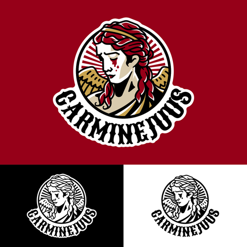 Mythology logo with the title 'CARMINEJUUS Logo Exploration'