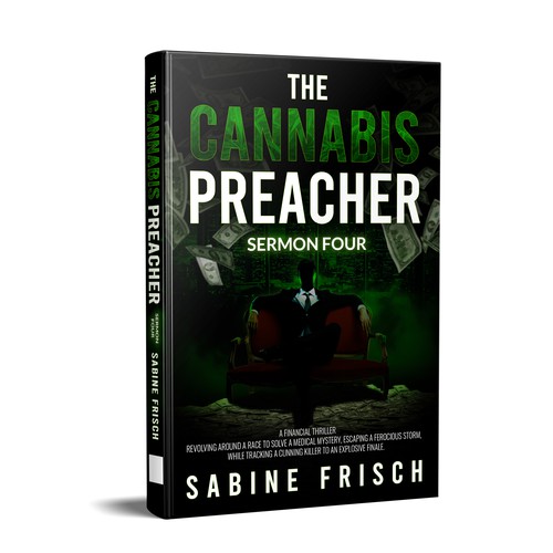 Drama book cover with the title 'The Cannabis Preacher - Dark Photo Manipulation Concept'