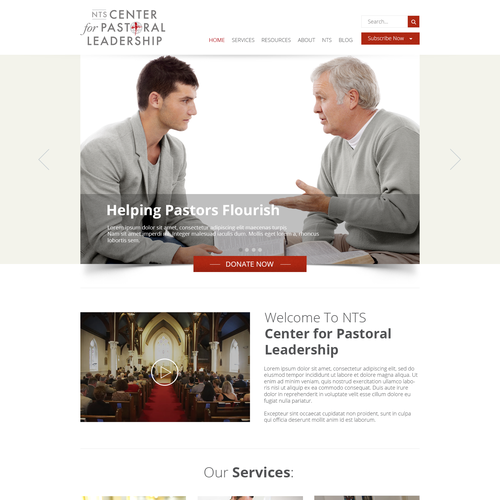 Simple website with the title 'New Pastoral Training Website Needed'