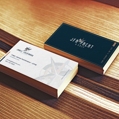 Yacht design with the title 'Luxury Yacht Brokerage Business Card Design'