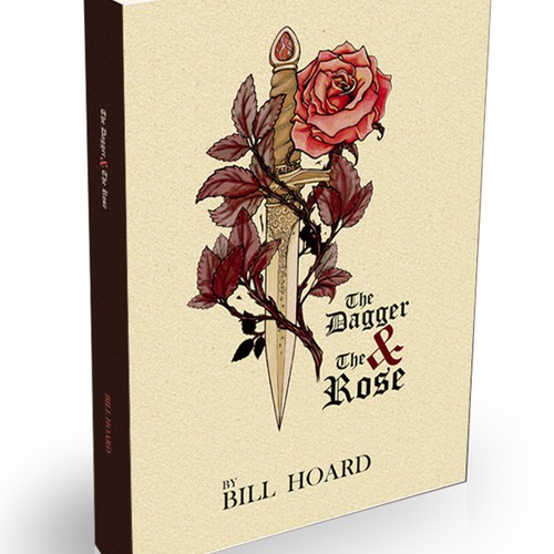 Mixed media design with the title 'The Dagger and The Rose '