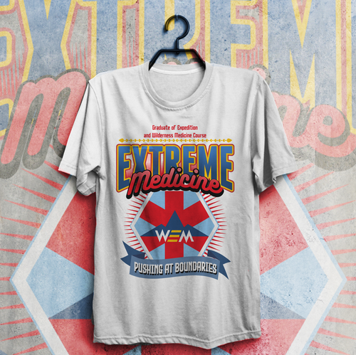 Blue t-shirt with the title 'T-shirt design'