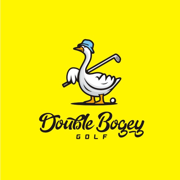 Golf ball design with the title 'Double Bogey Golf'