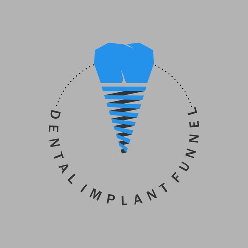 Screw design with the title 'DENTAL IMPLANT FUNNEL'