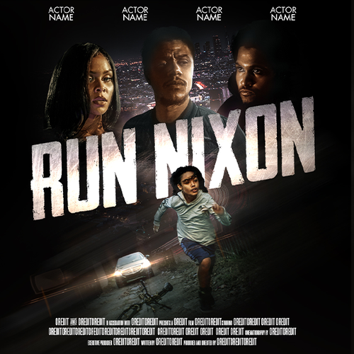 Cinema design with the title 'Run Nixon'
