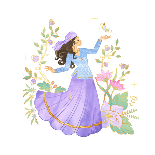 Women artwork with the title 'Royal Indian Princess for An Ayurvedic Wellness Brand'