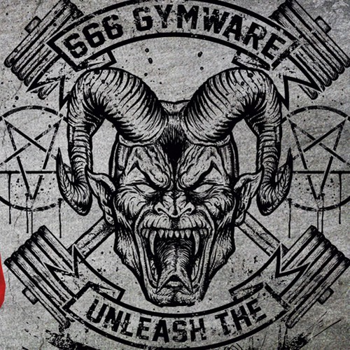 Gym design with the title 'Devil/Demon bodybuilding Hoodie'