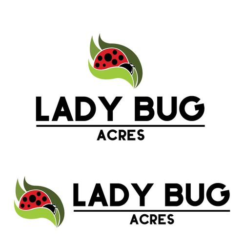 Ladybug design with the title 'Lady Bug Acres samples'