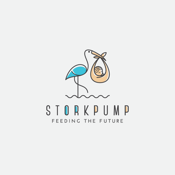 Stork logo with the title 'Logo for Storkpump'