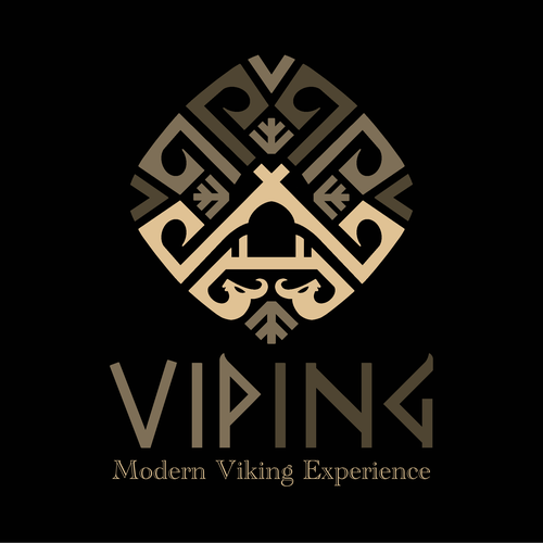 Cultural logo with the title 'Glamping Modern Viking Logo'