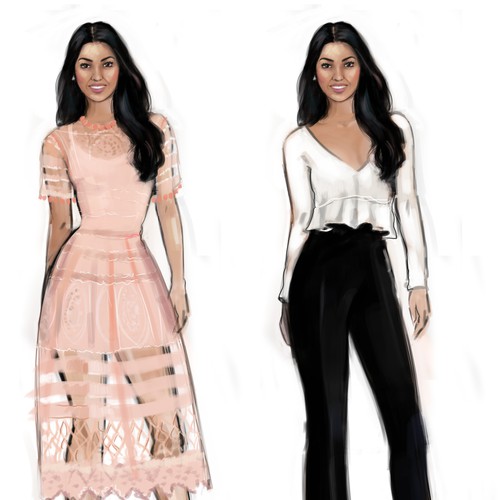 Clothing illustration with the title 'paper doll illustration'