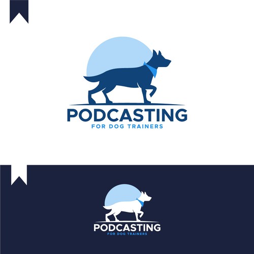 Dog training logo with the title 'Podcasting for dog training'