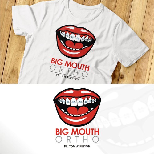 Braces design with the title 'iconic logo design for BIG MOUTH ORTHO'