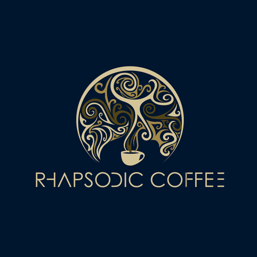 Roaster logo with the title 'Rhapsodic Coffee'