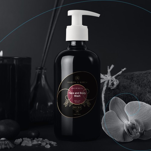 Golden ratio design with the title 'Face and Body Wash label design-concept'