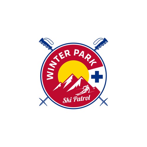 Ski logo with the title 'Won design for  Winter Park Ski Patrol'