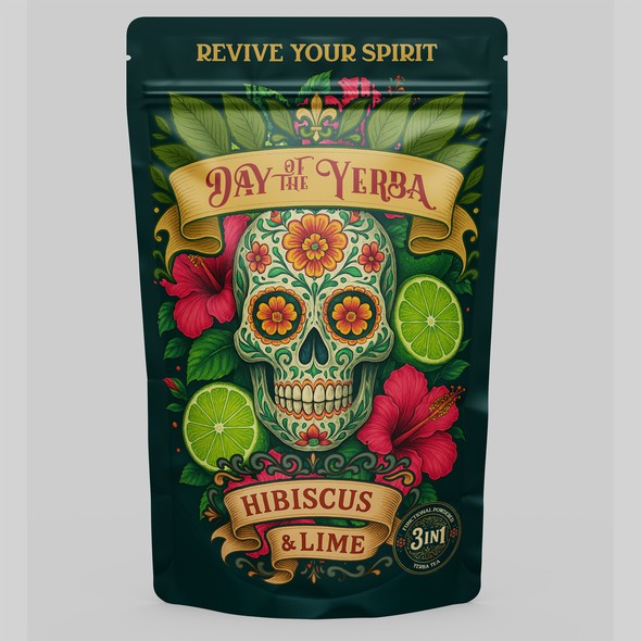 Packaging with the title 'label design'