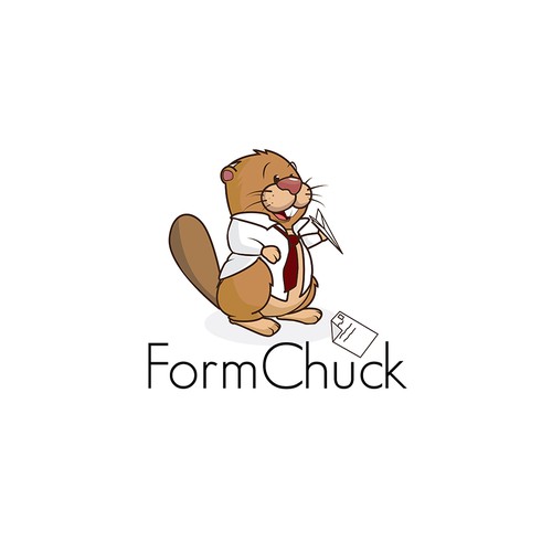 Beaver logo with the title 'Create a cute woodchuck animal logo for FormChuck'