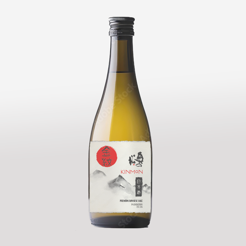 Alcohol label with the title 'Label for saki'