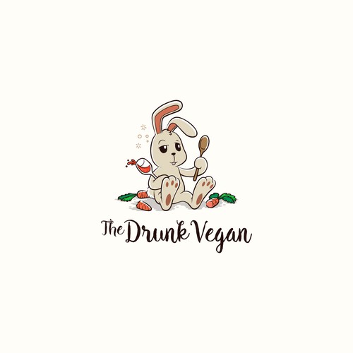 Product logo with the title 'The Drunk Vegan'