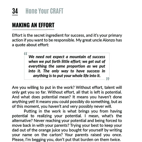 Horn design with the title 'Interior Book Design for Hone Your Craft'