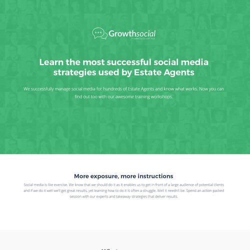 Green website with the title 'Website for digital marketing agency'